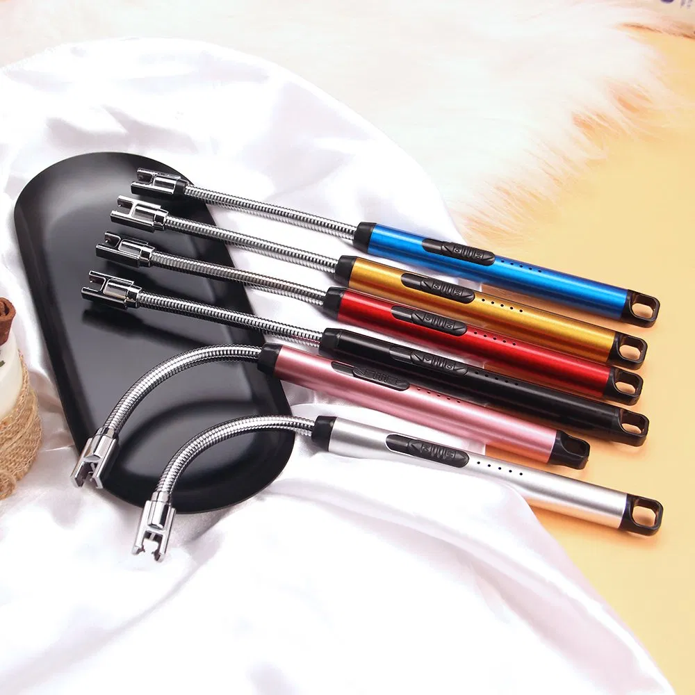 2023 Hot Selling Long Neck Arc USB Rechargeable Lighter Custom Windproof Electric Candle Lighter