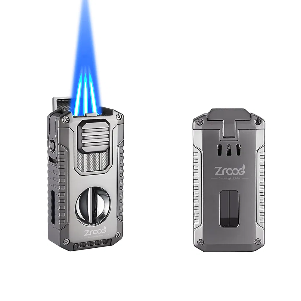 2024 Multi-Functional Accessories 4-in-1 Refillable Cool Butane Cigar Lighters for Travel
