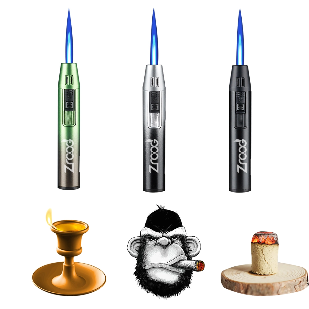 Cool Gadgets Encendedor Refillable Butane Gas Torch Jet Cigarette Lighter for Smoking