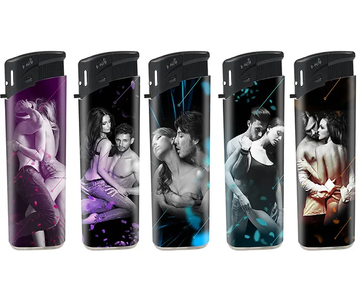 Custom Flame Encendedor Electric Lighter Disposable Cigarette Gas Custom Logo