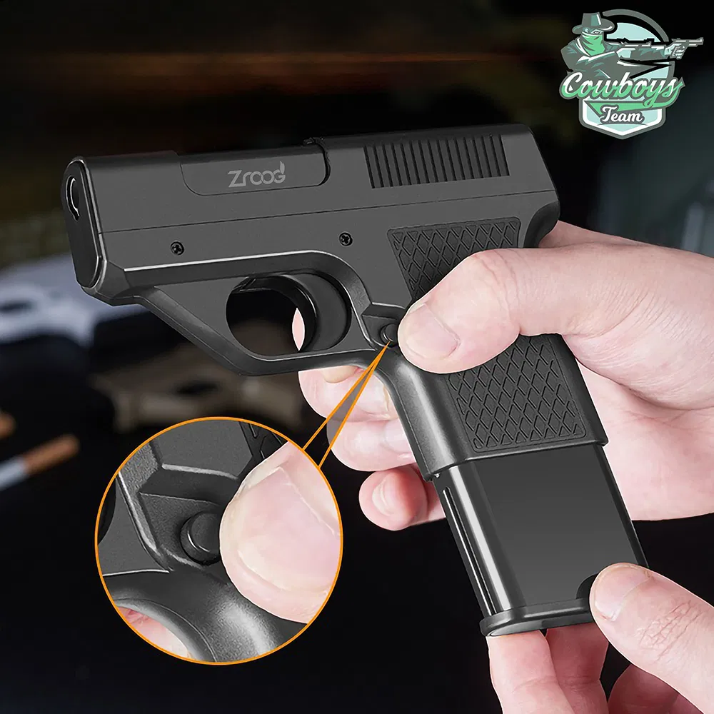Gun Shaped Windproof Inflatable Lighter Cigarette Box Pistol Shaped Pack Thick Med Thin Tank