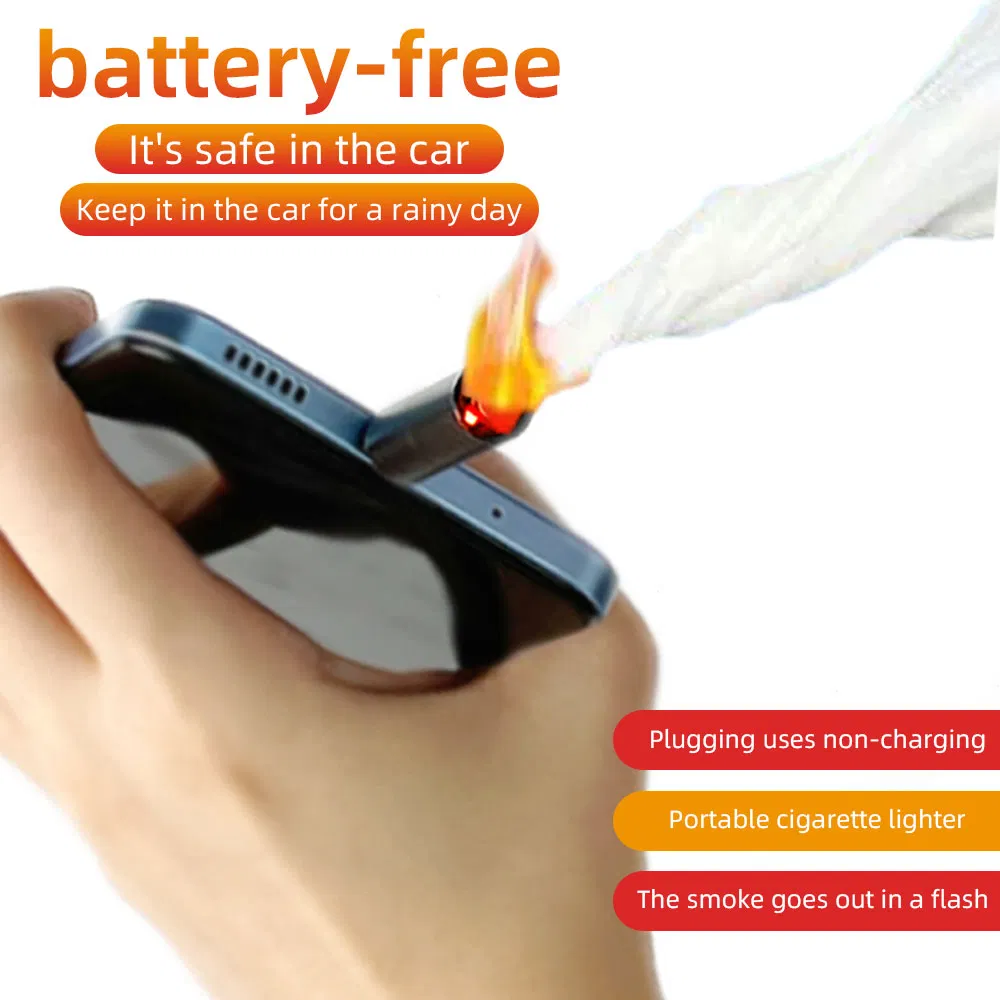 Mobile Phone Type-C Cigarette Lighter Fireless Lighter Safe and Portable