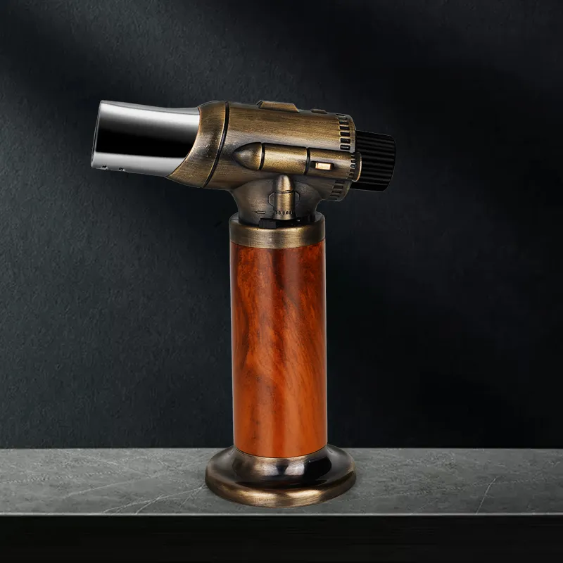 Three Stroke Flame Custom Logo Cigarette Smoke Bullet Butane Torch Lighter