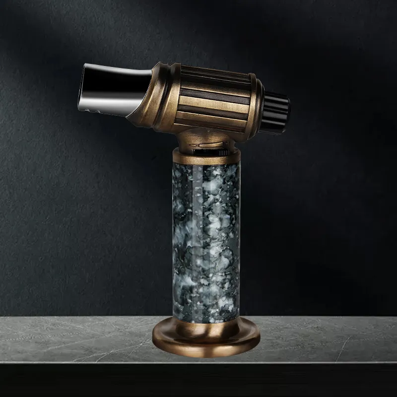 Three Stroke Flame Custom Logo Cigarette Smoke Bullet Butane Torch Lighter